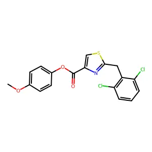 4-Methoxyphenyl 2-(2,6-dichlorobenzyl)thiazole-4-carboxylate structure
