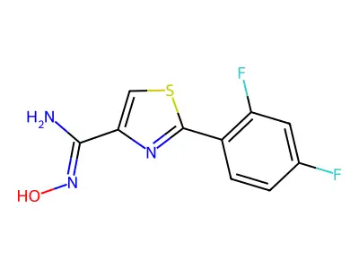 2-(2,4-difluorophenyl)-N'-hydroxy-1,3-thiazole-4-carboximidamide structure