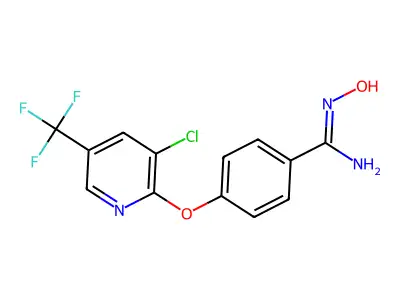 (E)-4-{[3-chloro-5-(trifluoromethyl)pyridin-2-yl]oxy}-N'-hydroxybenzene-1-carboximidamide structure