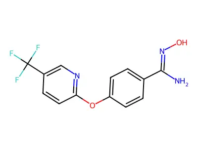 N'-hydroxy-4-[5-(trifluoromethyl)pyridin-2-yl]oxybenzenecarboximidamide structure