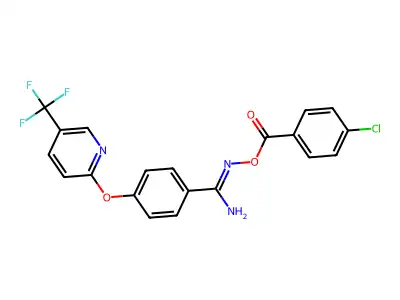[[amino-[4-[5-(trifluoromethyl)pyridin-2-yl]oxyphenyl]methylidene]amino] 4-chlorobenzoate structure