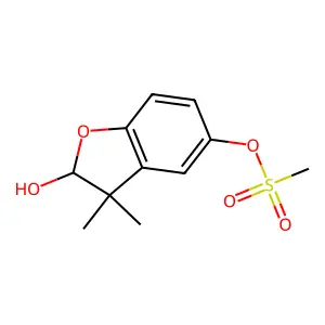 (2-Hydroxy-3,3-dimethyl-2H-1-benzofuran-5-yl) methanesulfonate structure