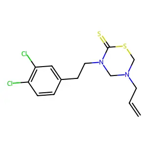 3-[2-(3,4-Dichlorophenyl)ethyl]-5-prop-2-enyl-1,3,5-thiadiazinane-2-thione structure