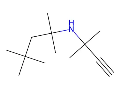 1,1-Dimethyl-N-tert-octylpropargylamine structure