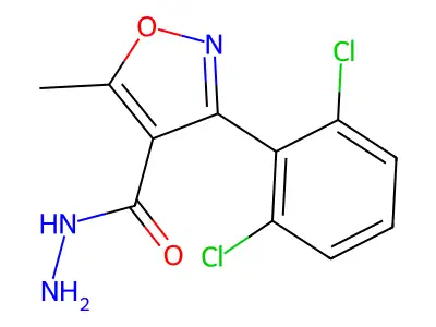 3-(2,6-Dichlorophenyl)-5-methylisoxazole-4-carbohydrazide structure