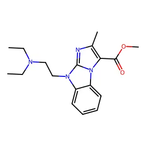 methyl 9-[2-(diethylamino)ethyl]-2-methyl-9H-imidazo[1,2-a]benzimidazole-3-carboxylate structure