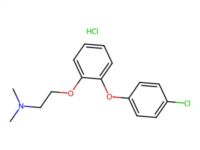 Phenetole, o-(p-chlorophenoxy)-beta-dimethylamino-, hydrochloride structure
