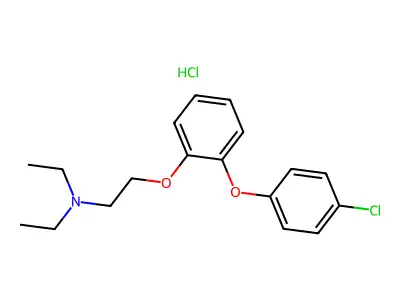 Phenetole, o-(p-chlorophenoxy)-beta-diethylamino-, hydrochloride structure