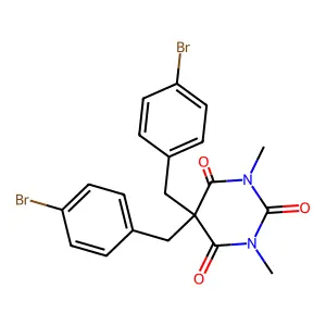 5,5-Bis[(4-bromophenyl)methyl]-1,3-dimethyl-1,3-diazinane-2,4,6-trione structure