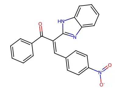 (E)-2-(1H-benzimidazol-2-yl)-3-(4-nitrophenyl)-1-phenylprop-2-en-1-one structure