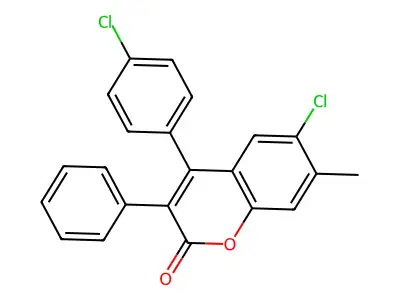 6-Chloro-4(4'-chlorophenyl)-7-methyl-3-phenylcoumarin structure