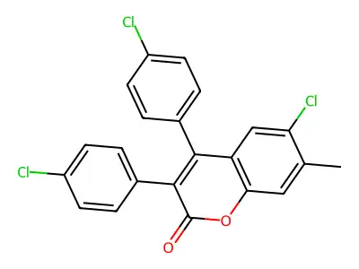 6-Chloro-3,4-bis(4-chlorophenyl)-7-methylchromen-2-one structure