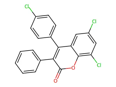 6,8-Dichloro-4-(4-chlorophenyl)-3-phenylchromen-2-one structure
