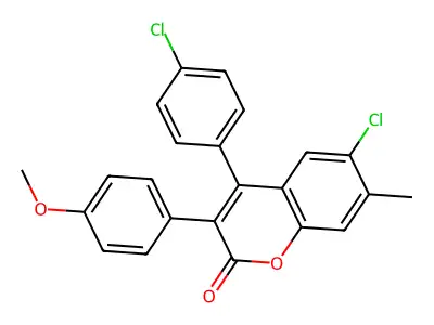 6-Chloro-4-(4-chlorophenyl)-3-(4-methoxyphenyl)-7-methylchromen-2-one structure
