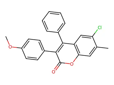 6-Chloro-3-(4-methoxyphenyl)-7-methyl-4-phenylchromen-2-one structure