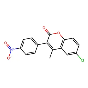 6-Chloro-4-methyl-3-(4-nitrophenyl)chromen-2-one structure