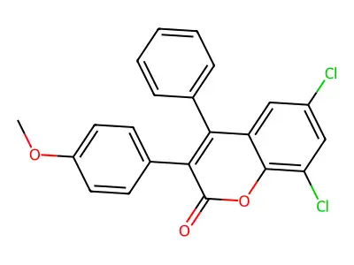 6,8-Dichloro-3-(4-methoxyphenyl)-4-phenylchromen-2-one structure