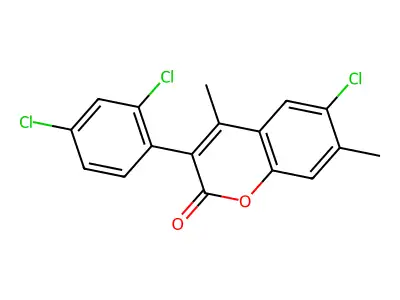 6-Chloro-3(2',4'-dichlorophenyl)-4,7-dimethylcoumarin structure