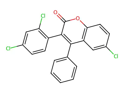 6-Chloro-3-(2,4-dichlorophenyl)-4-phenylchromen-2-one structure