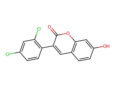 3-(2,4-Dichlorophenyl)-7-hydroxychromen-2-one structure