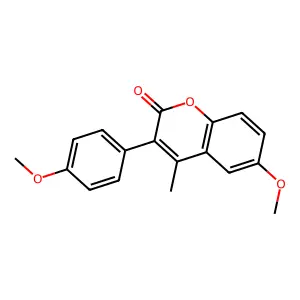 6-methoxy-3-(4-methoxyphenyl)-4-methyl-2H-chromen-2-one structure
