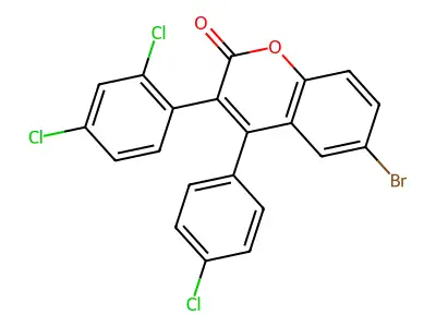 6-Bromo-4-(4-chlorophenyl)-3-(2,4-dichlorophenyl)chromen-2-one structure
