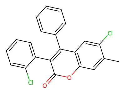 6-Chloro-3-(2-chlorophenyl)-7-methyl-4-phenylchromen-2-one structure