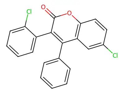 6-Chloro-3-(2-chlorophenyl)-4-phenylchromen-2-one structure
