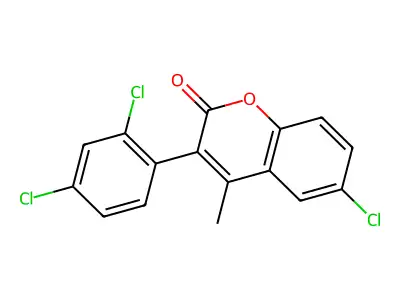 6-Chloro-3-(2,4-dichlorophenyl)-4-methylchromen-2-one structure