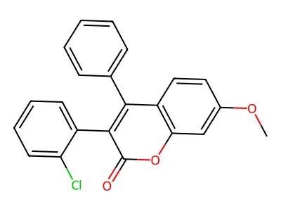 3-(2-Chlorophenyl)-7-methoxy-4-phenylchromen-2-one structure