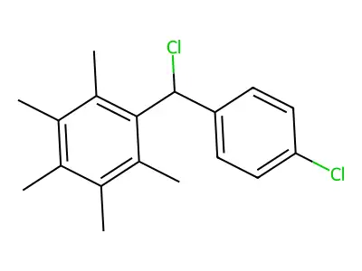 1-[Chloro(4-chlorophenyl)methyl]-2,3,4,5,6-pentamethylbenzene structure
