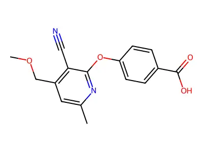 4-[3-Cyano-4-(methoxymethyl)-6-methylpyridin-2-yl]oxybenzoic acid structure