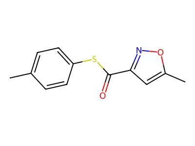 S-(4-methylphenyl) 5-methyl-1,2-oxazole-3-carbothioate structure