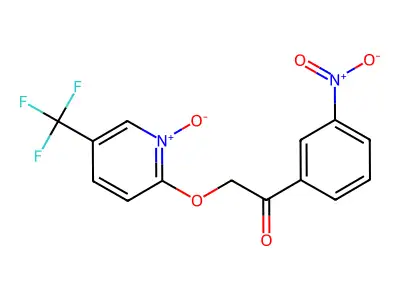 2-[2-(3-Nitrophenyl)-2-oxoethoxy]-5-(trifluoromethyl)pyridinium-1-olate structure