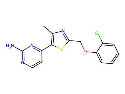 4-[2-[(2-Chlorophenoxy)methyl]-4-methyl-1,3-thiazol-5-yl]pyrimidin-2-amine structure
