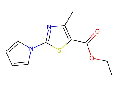 ethyl 4-methyl-2-(1H-pyrrol-1-yl)-1,3-thiazole-5-carboxylate structure