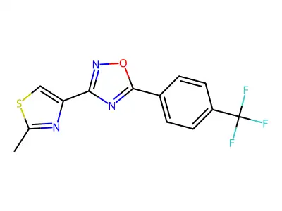 3-(2-Methyl-1,3-thiazol-4-yl)-5-[4-(trifluoromethyl)phenyl]-1,2,4-oxadiazole structure