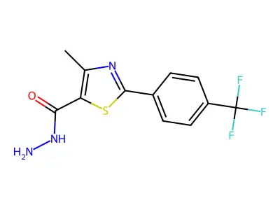 4-Methyl-2-[4-(trifluoromethyl)phenyl]-1,3-thiazole-5-carbohydrazide structure