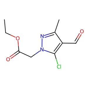 ethyl 2-(5-chloro-4-formyl-3-methyl-1H-pyrazol-1-yl)acetate structure