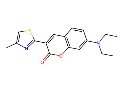 7-(diethylamino)-3-(4-methyl-1,3-thiazol-2-yl)-2H-chromen-2-one structure