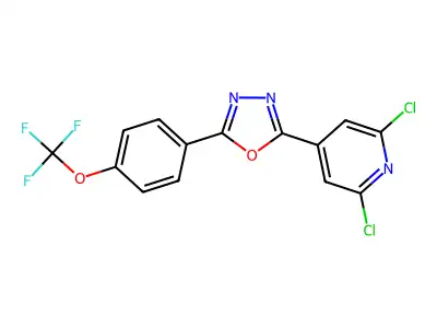 2-(2,6-Dichloro-4-pyridyl)-5-[4-(trifluoromethoxy)phenyl]-1,3,4-oxadiazole structure