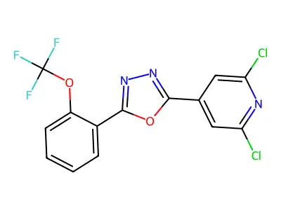 2-(2,6-Dichloro-4-pyridyl)-5-[2-(trifluoromethoxy)phenyl]-1,3,4-oxadiazole structure