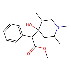 Methyl 2-(4-hydroxy-1,2,5-trimethylpiperidin-4-yl)-2-phenylacetate structure