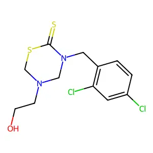 3-[(2,4-Dichlorophenyl)methyl]-5-(2-hydroxyethyl)-1,3,5-thiadiazinane-2-thione structure