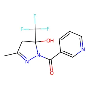 2-Pyrazolin-5-ol, 5-trifluoromethyl-3-methyl-1-(3-pyridylcarbonyl)- structure