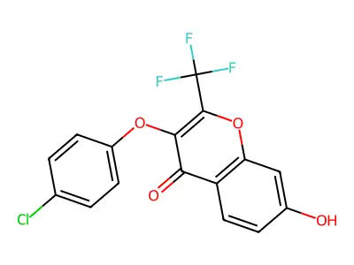 3-(4-Chloro-phenoxy)-7-hydroxy-2-trifluoromethyl-chromen-4-one structure