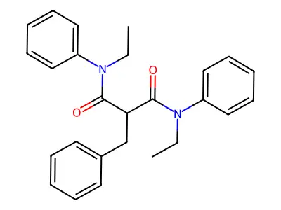 2-benzyl-N,N'-diethyl-N,N'-diphenylpropanediamide structure