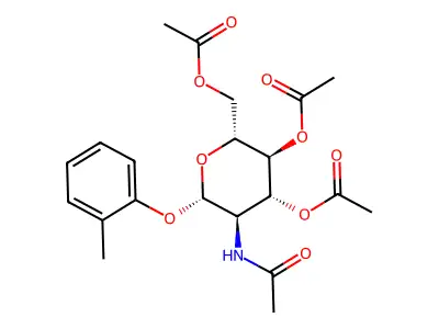[3,4-Bis(acetyloxy)-5-acetamido-6-(2-methylphenoxy)oxan-2-yl]methyl acetate structure