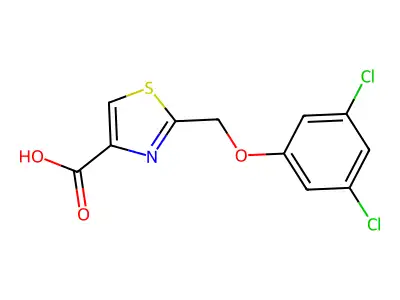 2-[(3,5-Dichlorophenoxy)methyl]-1,3-thiazole-4-carboxylic acid structure