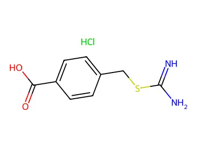 4-[(Carbamimidoylsulfanyl)methyl]benzoic acid hydrochloride structure